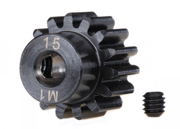 Pinion Gear 15T 1.0M for 5mm Shaft (Machined, Hardened) in the group Brands / T / Traxxas / Spare Parts at Minicars Hobby Distribution AB (426487R)