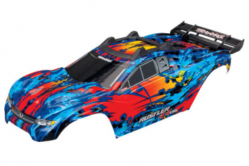 Body Rustler 4x4 Red/Blue Complete Clipless in the group Brands / T / Traxxas / Bodies & Accessories at Minicars Hobby Distribution AB (426717R)