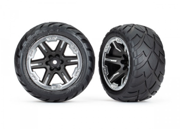 Tires & Wheels Anaconda/RXT Black & Chrome 2,8 4WD, 2WD Front (TSM-Rated)(2) in the group Brands / T / Traxxas / Tires & Wheels at Minicars Hobby Distribution AB (426775X)