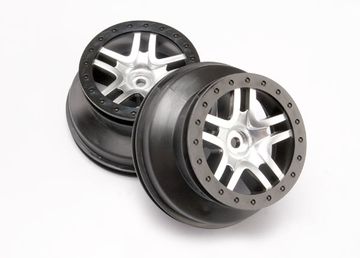 Wheels SCT S-Spoke Chrome-Black 2.2/3.0 4WD/2WD Rear (2) in the group Brands / T / Traxxas / Tires & Wheels at Minicars Hobby Distribution AB (426872)