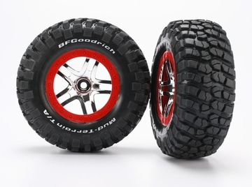 Tires & Wheels Goodrich S1/S-Spoke Chrome-Red 4WD/2WD Rear in the group Brands / T / Traxxas / Tires & Wheels at Minicars Hobby Distribution AB (426873R)