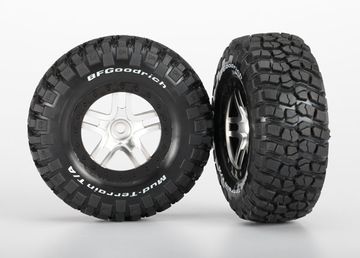 Tires & Wheels Goodrich S1/S-Spoke Chr.-Black 4WD/2WD Rear in the group Brands / T / Traxxas / Tires & Wheels at Minicars Hobby Distribution AB (426873X)