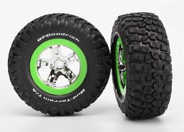 Tires & Wheels BFGoodrich/SCT Chrome-Green 4WD/2WD Rear (2) in the group Brands / T / Traxxas / Tires & Wheels at Minicars Hobby Distribution AB (426876)