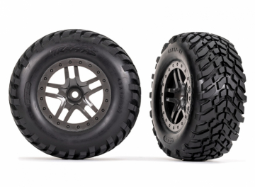 Tires & Wheels SCT Offroad/ SPlit-Spoke Gray 2.8 4WD TSM (2) in the group Brands / T / Traxxas / Tires & Wheels at Minicars Hobby Distribution AB (426964)