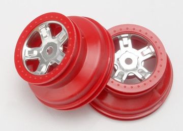 Wheels SCT Chrome-Red Dual Profile 1/16 (2) in the group Brands / T / Traxxas / Tires & Wheels at Minicars Hobby Distribution AB (427072A)