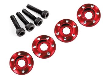 Wheel Nut Washer Alu Red w/ Screws (4)  LaTrax Teton in the group Brands / T / Traxxas / Spare Parts at Minicars Hobby Distribution AB (427668R)