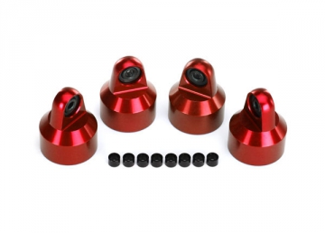 Shock Caps Aluminium Red (for GTX #7761,7861) (4) in the group Brands / T / Traxxas / Spare Parts at Minicars Hobby Distribution AB (427764R)