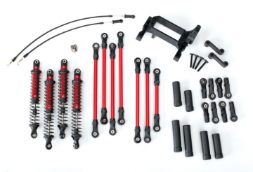 Long Arm Lift Kit Red Complete  TRX-4 in the group Brands / T / Traxxas / Spare Parts at Minicars Hobby Distribution AB (428140R)