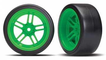 Tires & Wheels Drift 1.9 on Green Split-spoke Rear (2) in the group Brands / T / Traxxas / Tires & Wheels at Minicars Hobby Distribution AB (428377G)