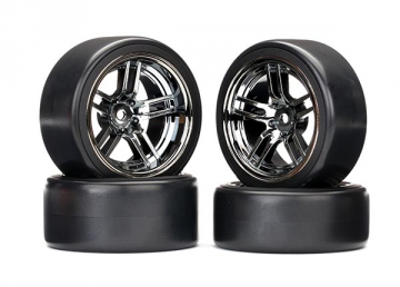 Tires & Wheels 1.9 Drift Split-Spoke Black Chrome (4) in the group Brands / T / Traxxas / Tires & Wheels at Minicars Hobby Distribution AB (428378)
