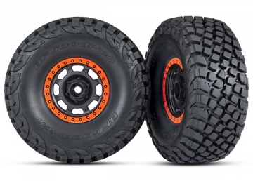 Tires & Wheels Baja KR3/Desert Racer Black-Orange (2) UDR in the group Brands / T / Traxxas / Tires & Wheels at Minicars Hobby Distribution AB (428472)