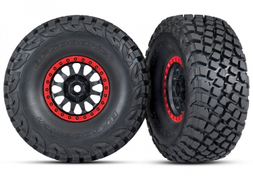 Tires & Wheels Baja KR3/Method Race Black-Red (2) UDR in the group Brands / T / Traxxas / Tires & Wheels at Minicars Hobby Distribution AB (428474)