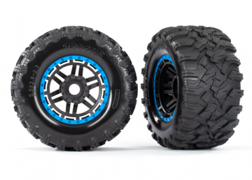 Tires & Wheels Maxx/Black/Blue (17mm) 2,8 TSM (2) in the group Brands / T / Traxxas / Tires & Wheels at Minicars Hobby Distribution AB (428972A)