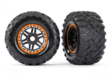 Tires & Wheels Maxx/Black/Orange (17mm) 2,8 TSM (2) in the group Brands / T / Traxxas / Tires & Wheels at Minicars Hobby Distribution AB (428972T)