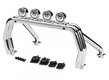 Roll Bar Chrome w/ Mounts Chevrolet K10, Ford F-150 in der Gruppe Hersteller / T / Traxxas / Spare Parts bei Minicars Hobby Distribution AB (429262)