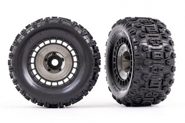 Tires & Wheels Sledgehammer 3.8'' / Black 3-piece Spoke (w/ Wheel Hubs) (2) in der Gruppe Hersteller / T / Traxxas / Tires & Wheels bei Minicars Hobby Distribution AB (429572)