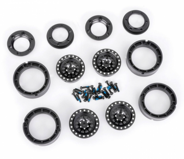 Wheels Aluminium Beadlock Black 1.0 (2) in the group Brands / T / Traxxas / Tires & Wheels at Minicars Hobby Distribution AB (429881-BLK)
