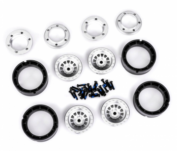 Wheels Aluminium Beadlock Silver 1.0 (2) in the group Brands / T / Traxxas / Tires & Wheels at Minicars Hobby Distribution AB (429881-SLVR)