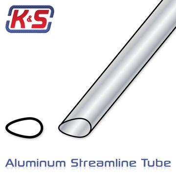 Aluminium Streamline Tube 9.5x890mm (3/8x35'') (4) in der Gruppe Hersteller / K / K&S / Aluminium Tubes bei Minicars Hobby Distribution AB (541102)