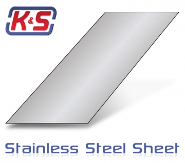.018 Stainless Steel Sheet Metal 4 x 10 (6pcs) in der Gruppe Hersteller / K / K&S / Sheets bei Minicars Hobby Distribution AB (54276)