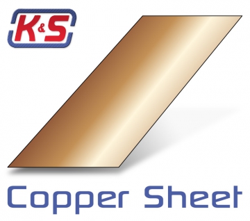 .016 Copper Sheet Metal 4 x 10 (3pcs per pack) in the group Brands / K / K&S / Sheets at Minicars Hobby Distribution AB (54277)
