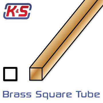 Brass Square Tube 2.4x305mm (3/32'') (.014'') (2) in the group Brands / K / K&S / Brass Tubes at Minicars Hobby Distribution AB (548150)