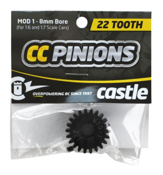 CC Pinion 22T  Mod 1 - 8mm in the group Brands / C / Castle Creations / Pinion Gear at Minicars Hobby Distribution AB (CC010-0065-27)