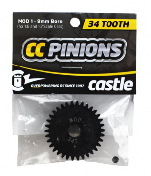 CC Pinion 34T Mod 1 - 8mm i gruppen Fabrikat / C / Castle Creations / Piniondrev hos Minicars Hobby Distribution AB (CC010-0065-33)