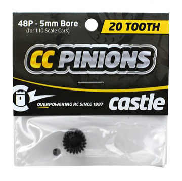 CC Pinion 20T 48P - 5mm i gruppen Fabrikat / C / Castle Creations / Piniondrev hos Minicars Hobby Distribution AB (CC010-0065-39)
