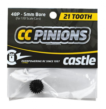 CC Pinion 21T 48P - 5mm i gruppen Fabrikat / C / Castle Creations / Piniondrev hos Minicars Hobby Distribution AB (CC010-0065-40)