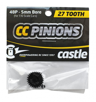 CC Pinion 27T 48P - 5mm i gruppen Fabrikat / C / Castle Creations / Piniondrev hos Minicars Hobby Distribution AB (CC010-0065-46)