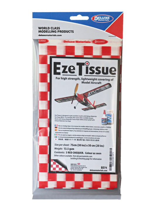 Eze Tissue Spannpapier rot kariert 3stuck