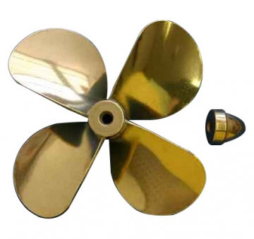 Brass Prop 4-Blade Right 3-5/8'' dia in the group Brands / D / Dumas / Boat Propellers at Minicars Hobby Distribution AB (DU3120)