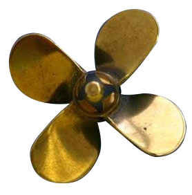 Brass Prop 4-Blade Left 1.5'' dia in the group Brands / D / Dumas / Boat Propellers at Minicars Hobby Distribution AB (DU3124)