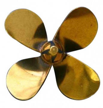 Brass Prop 4-Blade Right 2'' dia in the group Brands / D / Dumas / Boat Propellers at Minicars Hobby Distribution AB (DU3125)