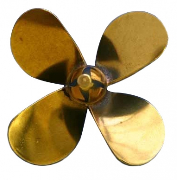 Brass Prop 4-Blade Left 2'' dia in the group Brands / D / Dumas / Boat Propellers at Minicars Hobby Distribution AB (DU3126)