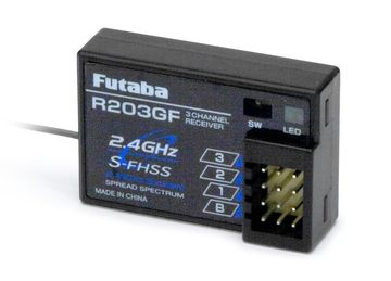 Receiver R203GF 3CH S-FHSS in the group Brands / F / Futaba / Receivers at Minicars Hobby Distribution AB (FPR203GF)