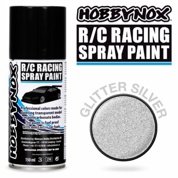 Glitter Silver R/C Racing Spray Frg 150 ml i gruppen Bygghobby / Frg & Penslar / Sprayfrg Lexan hos Minicars Hobby Distribution AB (HN1210)