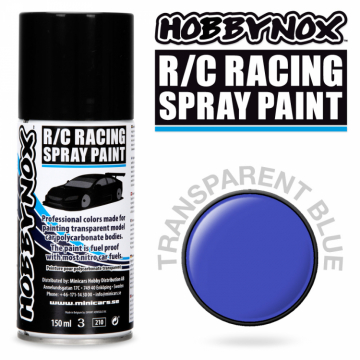 Transparent Mrk Bl R/C Racing Spray Frg 150 ml i gruppen Fabrikat / H / Hobbynox / Sprayfrger RC Bil hos Minicars Hobby Distribution AB (HN1505)