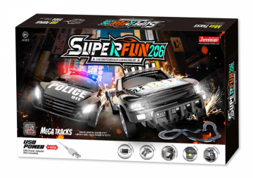 Slotracing Track Superfun-206 1/43 USB-Power 530cm in der Gruppe Hersteller / J / Joysway / Slot Car Racing bei Minicars Hobby Distribution AB (JW9206)