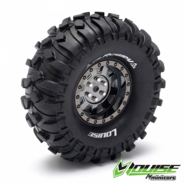 Tire & Wheel CR-ROWDY 1.9 Black Chrome (2) in the group Brands / L / Louise RC World / Tires Crawler at Minicars Hobby Distribution AB (LT3233VBC)