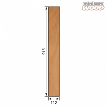 Flygplans Björk Plywood 1.0x112x915 mm 3-ply*