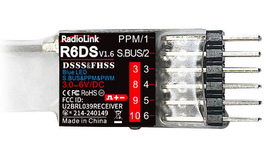 Receiver R6DS 6/10-channels (AT9, AT9S, AT10, AT10ll)