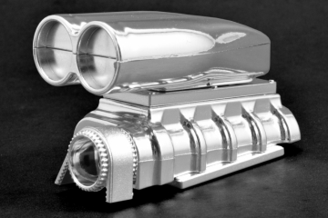 Mock Intake & Blower Set Shotgun Style Chrome in the group Brands / R / RPM / Car Parts at Minicars Hobby Distribution AB (RPM73543)