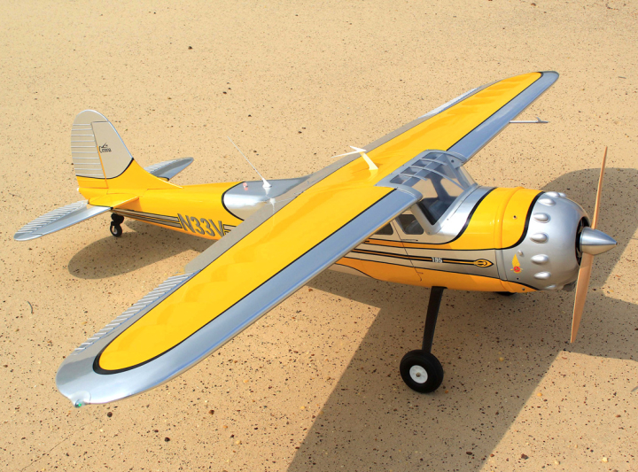 Cessna 195 229cm 35-50cc Gas ARF Gul/Silver