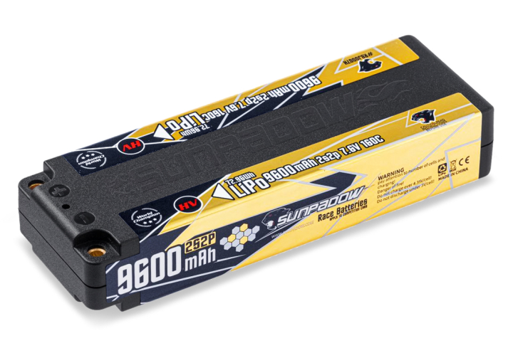 Li-Po Batteri 2S 7,6V 9600mAh 160C HV Stick