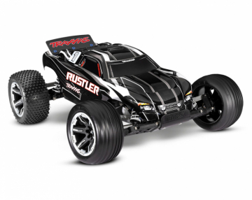 Rustler 2WD 1/10 RTR TQ Black USB - With Battery/Charger in the group Brands / T / Traxxas / Models at Minicars Hobby Distribution AB (TRX37054-8-BLK)