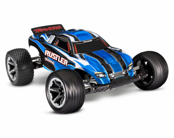 Rustler 2WD 1/10 RTR TQ Blue USB - With Battery/Charger in the group Brands / T / Traxxas / Models at Minicars Hobby Distribution AB (TRX37054-8-BLUE)