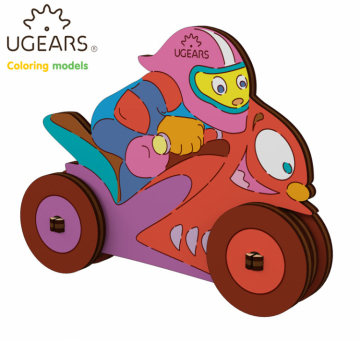 Ugears Motorcyklist - 4Kids in the group Build Hobby / Wood & Metal Models / Wooden Model Mechanical at Minicars Hobby Distribution AB (UG10006)
