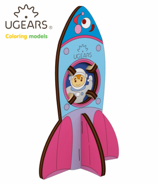 Ugears Rocket - 4Kids in the group Build Hobby / Wood & Metal Models / Wooden Model Mechanical at Minicars Hobby Distribution AB (UG10010)